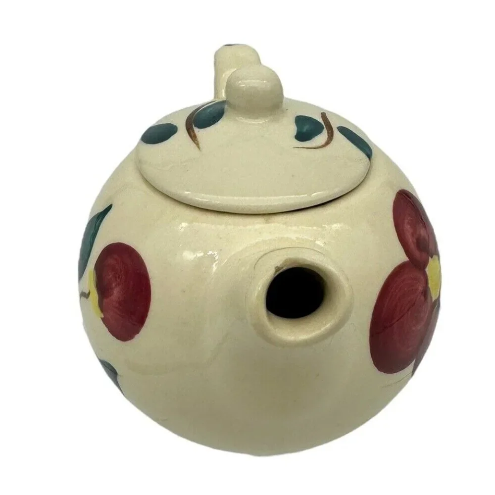 VTG 1940s‎ Purinton Pottery Hand Painted 10 oz Individual Tea Pot Mountain Rose